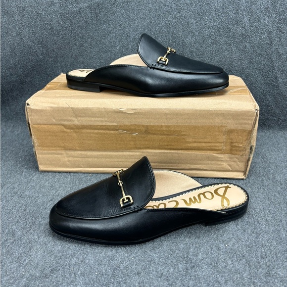 Sam Edelman Shoes - Sam Edelman Linnie Bit  leather Mule classic Slip on flats shoes black size 6.5